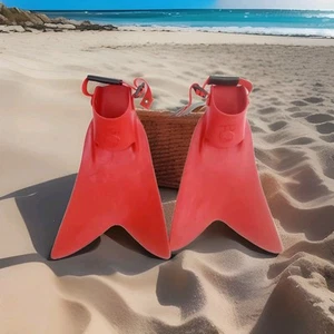 Force Fin Adjustable Open Heel Size Large Scuba Diving Fins (Red) Made in USA - Picture 1 of 11