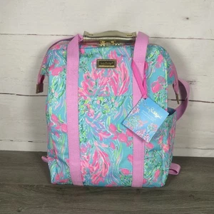 Lilly Pulitzer Large Thermal insulated Backpack Cooler Beach Lrg Lunch Tote Fish - Picture 1 of 9
