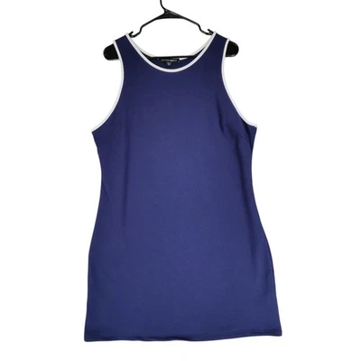 Boston Proper Tank Dress sz XL Navy Blue White Trim Sleeveless Tennis Pickleball - Image 1 of 4