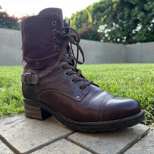 Botas de cuero Taos para mujer talla 11 Crave cordobesas borgoña envejecidas - Imagen 1 de 22