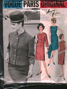 1208 Vintage Vogue Sewing Pattern Misses 1960s One Piece Dress Jacket 12 CUT - Picture 1 of 2