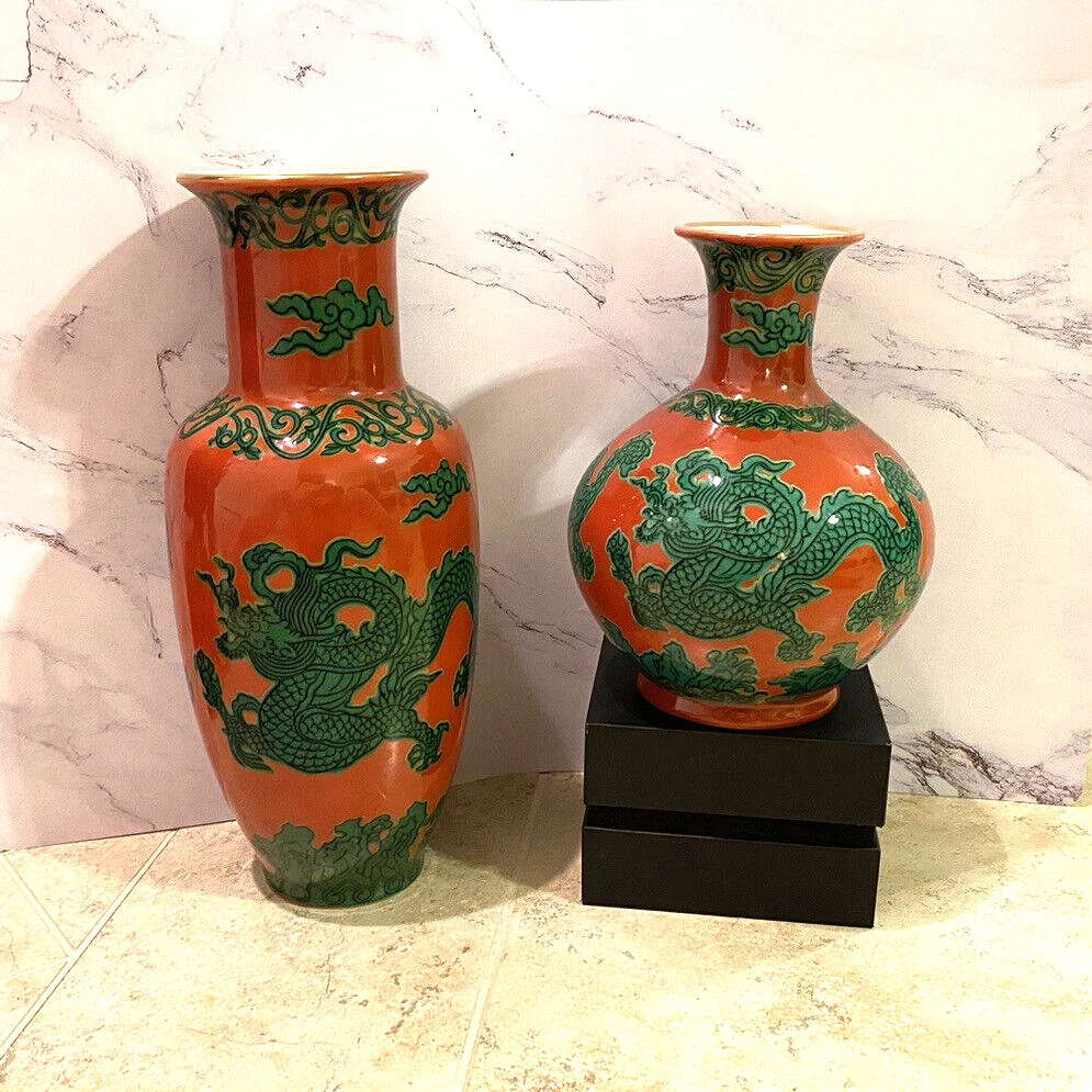 绿色日本古董花瓶| eBay