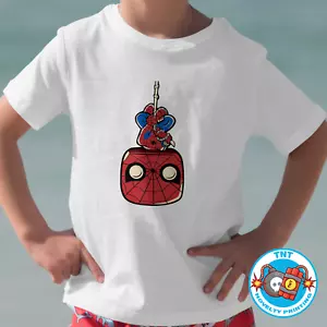 BOYS SPIDERMAN T-SHIRT NEW SUPERHERO MARVEL FUNKO - Picture 1 of 2