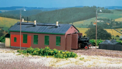 11332 Auhagen Ho Hangar pour 2 Locomotives 2 Rails Kit de Montage Échelle 1:87 - Photo 1/4