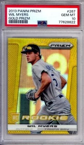 Tarjeta de novato Panini Prizm Wil Myers Gold Prizm #267 2013 #1/10 rara PSA GEMA MT 10 - Imagen 1 de 2