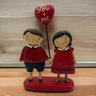 Jenene Mortimer Valentine Couple You & Me ESC Trading Figure Rare HTF Folk Art