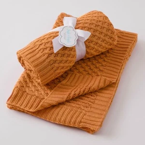 Jiggle & Giggle 100% Cotton Biscuit Basket Weave Knit Baby Blanket - Picture 1 of 2