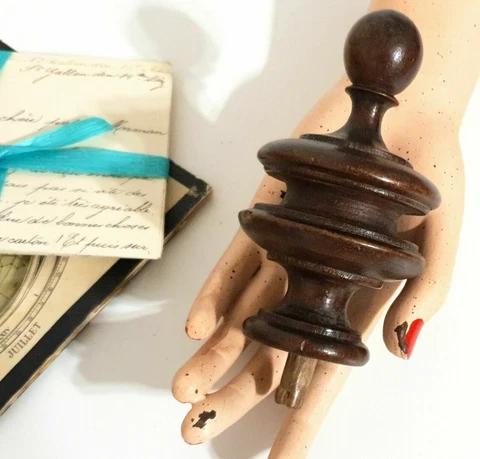 Post finial turned wood Grandfather clock Bed Post topper Furniture restoration Cover
