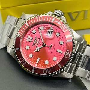 Neu Invicta Unisex 43 mm Pro Taucher dezentes rotes Zifferblatt & Lünette SS HÜLLE Armbanduhr - Bild 1 von 12