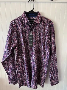 NUEVO CON ETIQUETAS Camisa Inteligente Raza Americana Elastizada Manga Larga XL Azul Marino Multi Club - Imagen 1 de 4