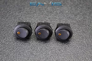 3 PCS ROUND ROCKER SWITCH 3/4 HOLE 16 AMP 12V 3 PIN ORANGE LED TOGGLE IBRRSO - Picture 1 of 6