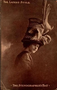 The Stenographers Hat Girl Studio Portrait Antique 1910 Postcard BK71 - Picture 1 of 2