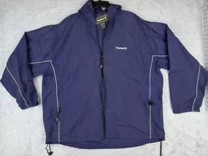 Timberland Jacket Mens 2XL XXL Blue Full Zip Windbreaker 100% Nylon Hood READ ME - Picture 1 of 17