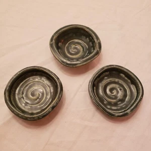 Pottery Dipping Bowls or Salt Cellars Three HndMd Pottery from the Mtns of N. GA - Picture 1 of 8