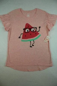 NEW Girls T Shirt XL Size 14 - 16 Watermelon Top Sequin Pink School Tee Fashion - Picture 1 of 3