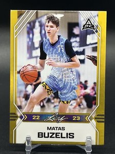 2022-23 Leaf Basketball #B-6 Gold Parallel SP Matas Buzelis 🔥