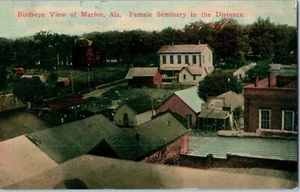 Marion Alabama with Female Seminary in the Distance Alabama Postcard  - Picture 1 of 2