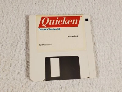 Vtg 1991 Floppy Disk Quicken 400K Master Floppy Disk Macintosh Version 3.0 - Image 1 of 2