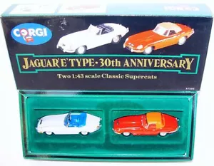 Corgi Toys 1:43 "30th ANNIVERSARY" JAGUAR E-TYPE 2 Car Gift Set MIB`91 TOP RARE! - Picture 1 of 11