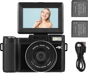 Digital Cameras with 3.0-inch TFT Rotatable Screen 4K 48MP Ultra HD 16X Zoom Sup - Picture 1 of 9