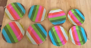 French Bull 11" Plates Jackie Shapiro 8 Piece Set Melamine Dinnerware Party Chic - Picture 1 of 14