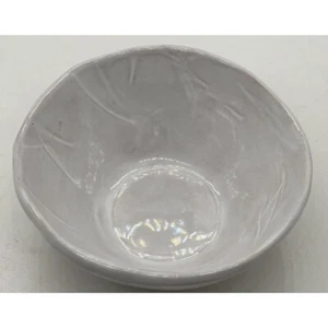 Rebecca R Wood Pottery Trinket Bowl Dish dip candy nut white Hand Made 4.75” X 2 - Picture 1 of 3
