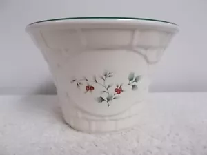 Pfaltzgraff Winter Berry Natale bianco ceramica cesto fioriera vaso fioriera - Foto 1 di 6