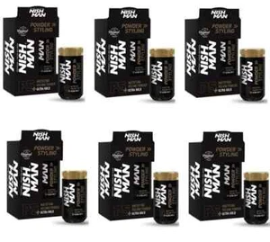 6 x NISH MAN P5 Powder Wax Hair Styling Matte Mattifying Volume Ultra Hold 20g - Picture 1 of 7