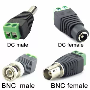 12V DC BNC Connector Male female plug Adapter for led strip lights video balun - Picture 1 of 13