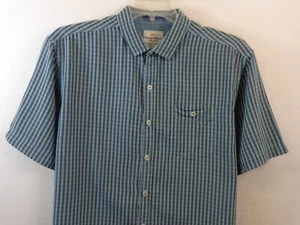 Camicia jeans Tommy Bahama uomo L blu manica corta con bottoni - Foto 1 di 13