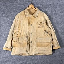VINTAGE 40s 50s Canvas Hunting Jacket Mens Large Cotton Corduroy Distressed Duck