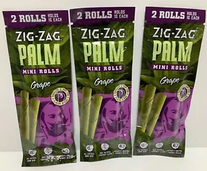 New! ZIG ZAG PALM PRE-ROLLS -GRAPE- Flavor 3 Packs/2 Each/6 Total Ready to Fill - Picture 1 of 2