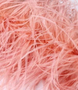 Blush Pink Peach Ostrich Boa 6 ply 2 Yards Long Premium Ostrich Boa - 1 Piece - Picture 1 of 4