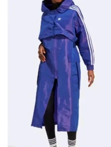 Chaqueta cortavientos para mujer Adidas Always Original Parka púrpura talla pequeña - Imagen 1 de 6