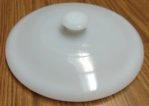 "Tapa de cazuela vintage Glasbake, blanca, 7 7/8" - Imagen 1 de 2