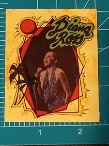 DIANA ROSS RARE STICKER Card 1981 Spanish pop rock music stars ESCUDOS low grade