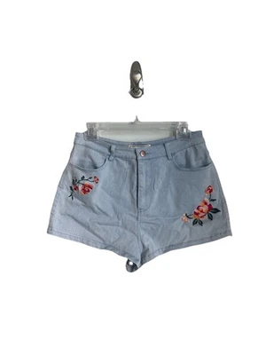 Pantalones Cortos Flying Tomato Azul Floral Bordado Cambray Nuevos con Etiquetas Talla Pequeña Foto 1 de 4
