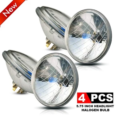 4Pcs 5.75" Round Halogen Headlight Hi/Low Beam For Ford Custom 500 1964-1977 - Image 1 of 4