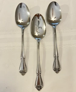 Oneida ARBOR ROSE TRUE ROSE 1881 Rogers Ltd Edelstahl Besteck 3 Servierlöffel - Bild 1 von 7