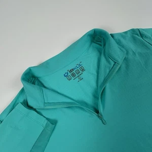 IBKUL WMNS GR XL Aqua Blau Stretch 1/4 Zip Langarm Mesh Golf Tennis Polo - Bild 1 von 6