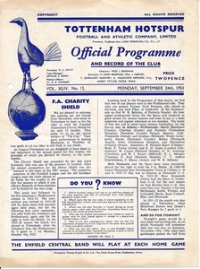 FA CHARITY SHIELD 1951 Tottenham v Newcastle United - punch holes - Picture 1 of 1