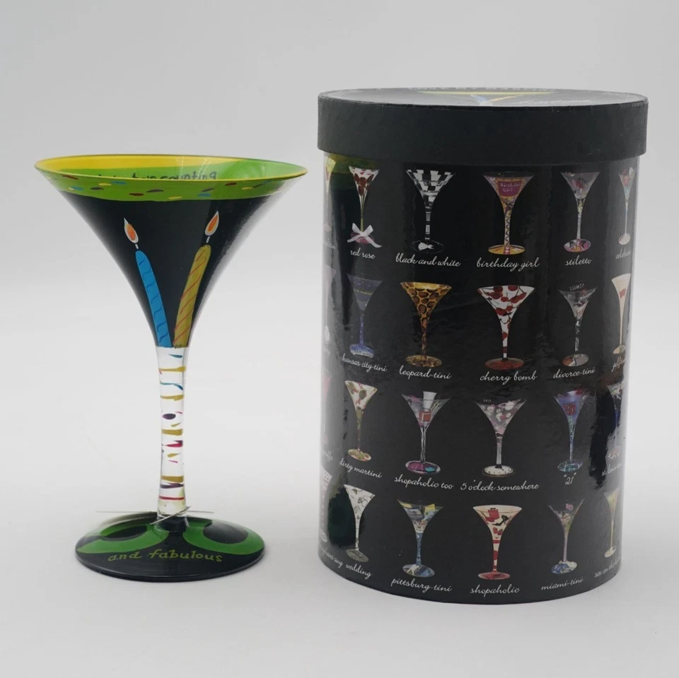 50th Birthday Hand Painted Glass Lolita "50 and Fabulous"