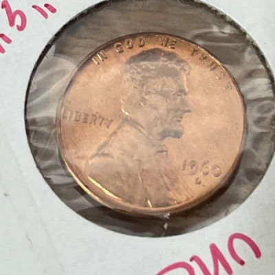 1960 D Lincoln Memorial Penny- Die Chip Error In Date- Inside “9”- Uncirculated - Image 1 of 4