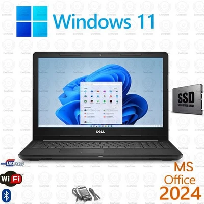 Dell latitude 15.6" laptop Notebook PC Core i3 8GB 256GB SSD Windows 11 Office24 - Image 1 of 3