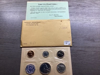 1960 US Mint Silver Proof Set with Small Date Original Packaging 053025 90re - Image 1 of 4
