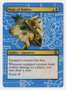 Altered Mask of Riddles MP MTG Hand Painted Unique Custom Extended Art Blueprint - Picture 1 of 2