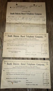 1926 South Dakota Rural Telephone Co Jasper Minnesota Bill Lot Telegram Messenge - Picture 1 of 1
