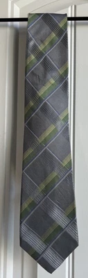 Banana Republic Gray/Green Striped Designer Tie Silk Necktie - Изображение 1 из 2
