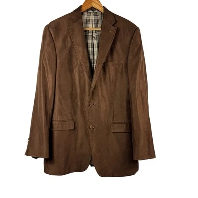 Ralph Lauren куртка коричневый искусственной замши кожи клетку Sport пальто Blazer мужчин 42L - Изображение 1 из 4