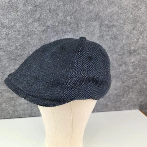 Ben Sherman Flat Cap Adjustable Blue Wool Blend Baker Boy Hat H4-9 - Picture 1 of 12